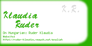 klaudia ruder business card